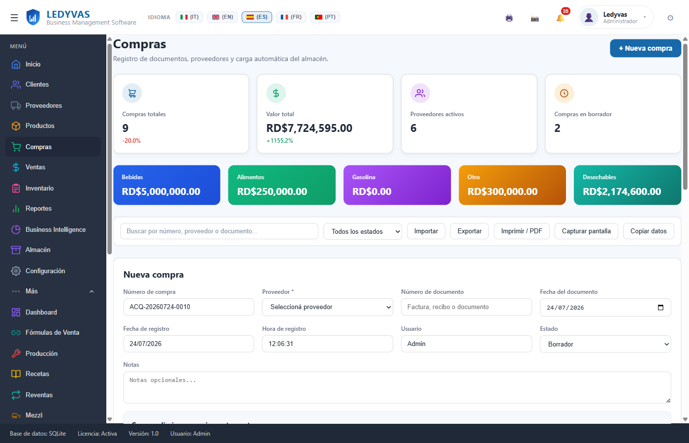 Módulo de Compras de Ledyvas